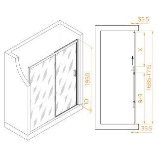 Душевая дверь RGW PA-017B 350801717-14 170см чёрный